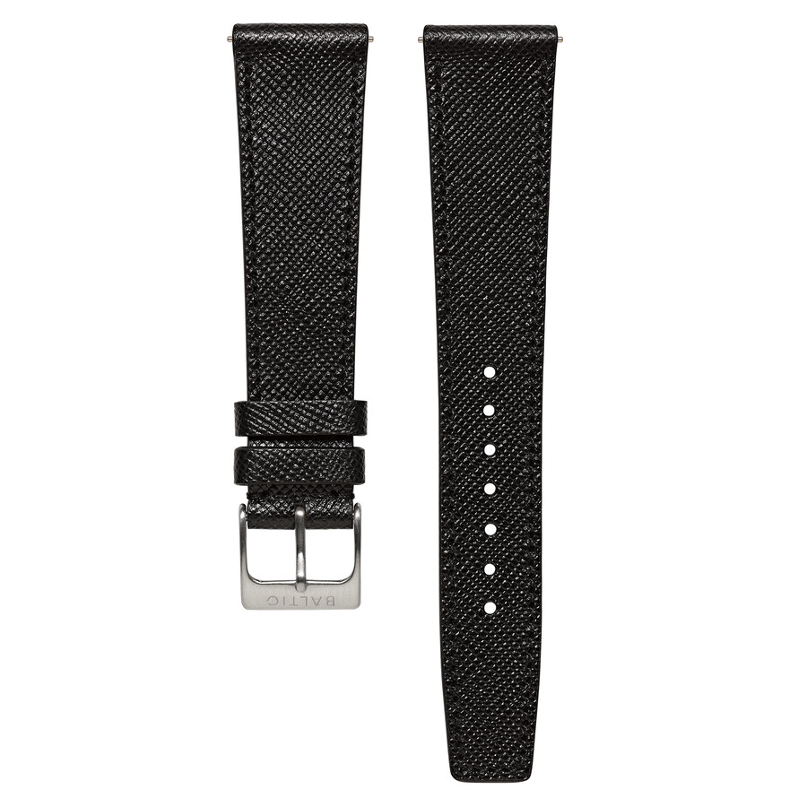cinturino cucito saffiano nero - orologi baltici