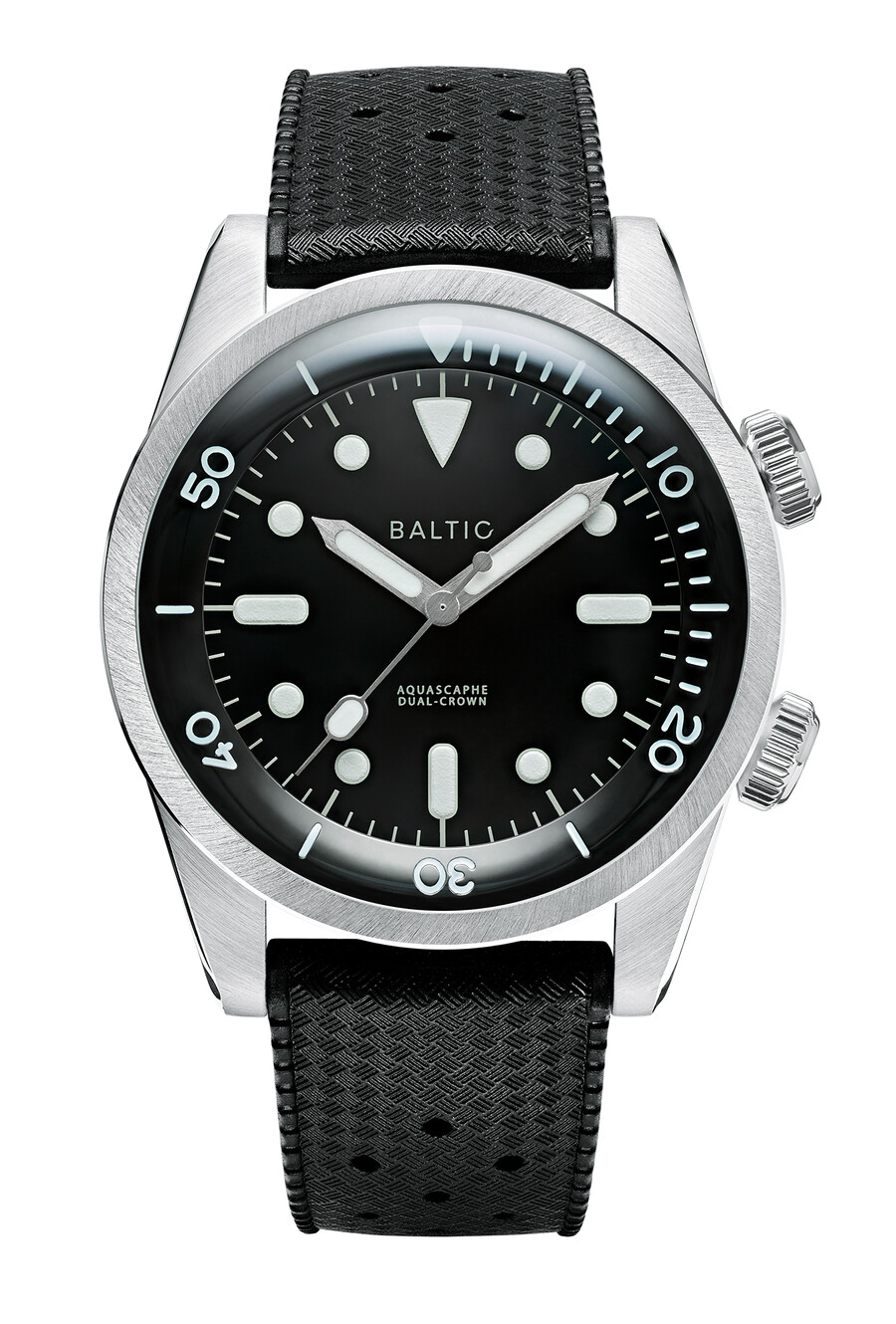 aquascaphe dual-crown nero - orologi baltici